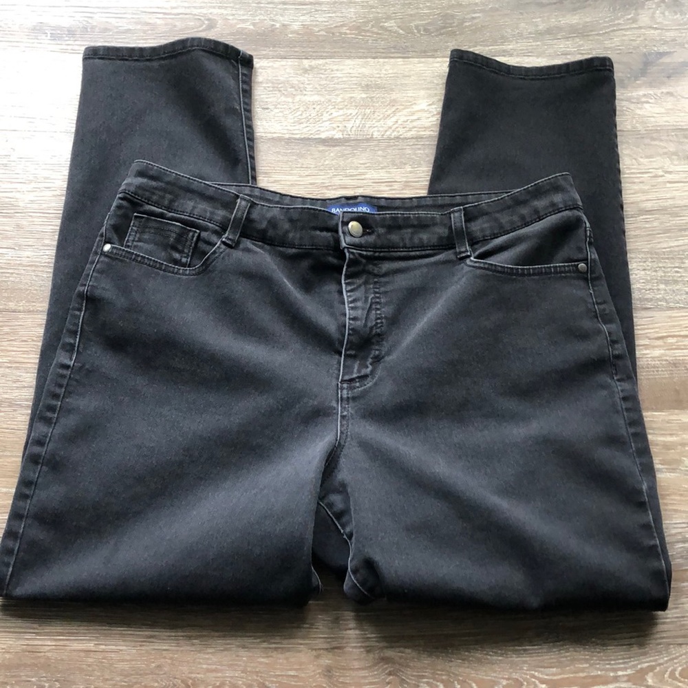 Bandolino faded black straight leg denim jeans